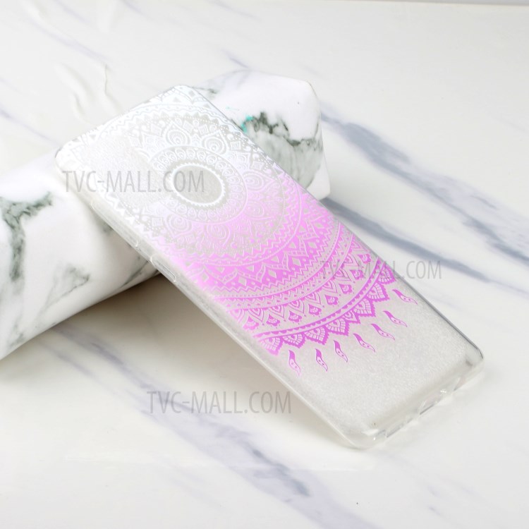 Pattern Printing TPU Phone Case High Transmittance Phone Shell for Huawei P Smart 2021 / Huawei Y7a - Pink Mandala Flower-6