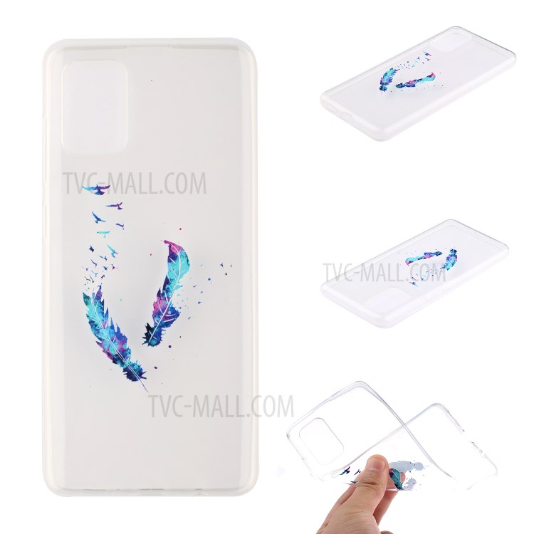 Pattern Printing TPU Phone Case High Transmittance Phone Shell for Huawei P Smart 2021 / Huawei Y7a - Feather-1