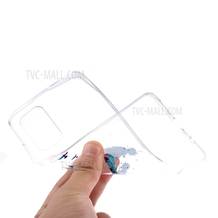 Pattern Printing TPU Phone Case High Transmittance Phone Shell for Huawei P Smart 2021 / Huawei Y7a - Feather-3