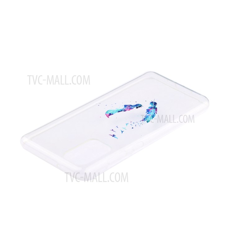 Pattern Printing TPU Phone Case High Transmittance Phone Shell for Huawei P Smart 2021 / Huawei Y7a - Feather-5