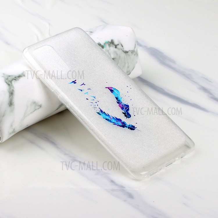 Pattern Printing TPU Phone Case High Transmittance Phone Shell for Huawei P Smart 2021 / Huawei Y7a - Feather-6