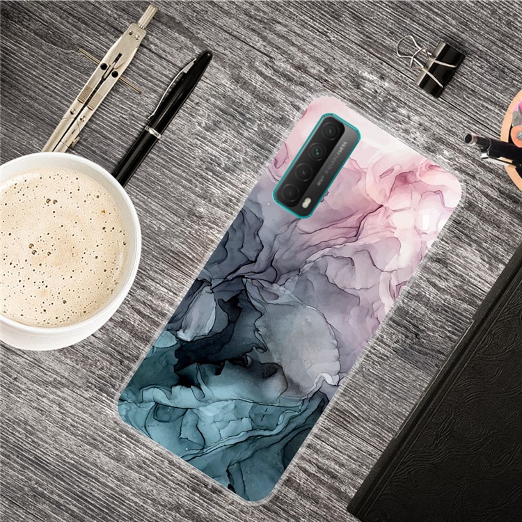 Marble Pattern Printing Design TPU Case for Huawei P Smart 2021 / Y7a - Style A-2