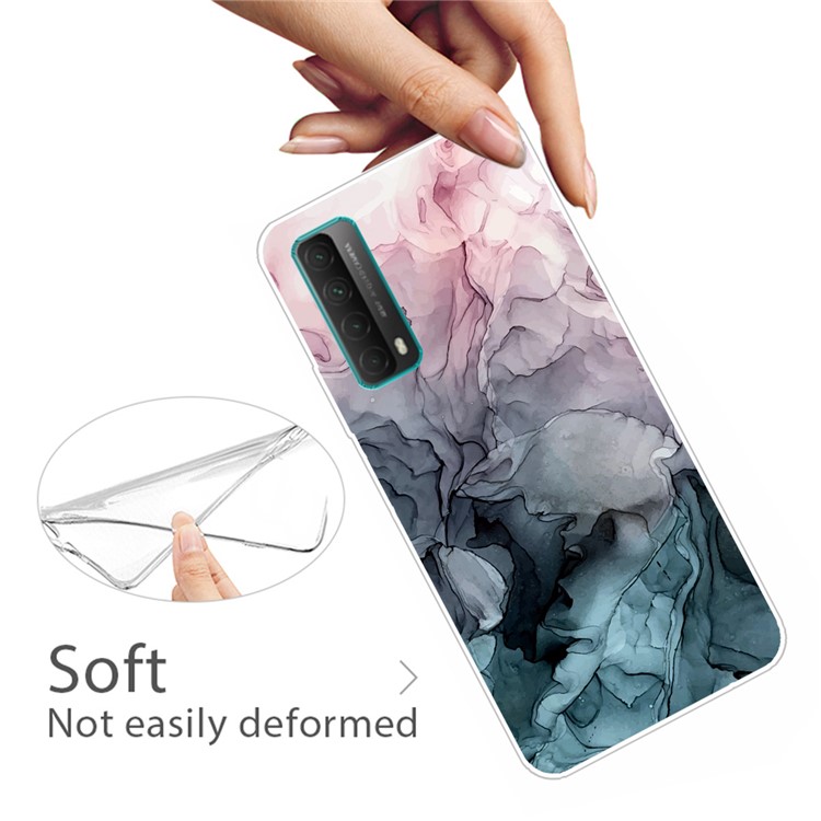 Marble Pattern Printing Design TPU Case for Huawei P Smart 2021 / Y7a - Style A-3