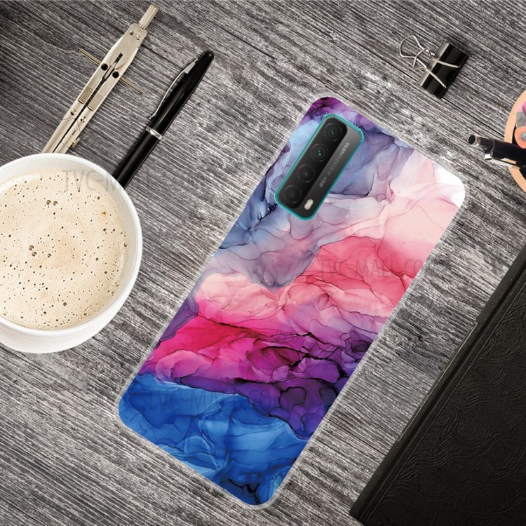 Marble Pattern Printing Design TPU Case for Huawei P Smart 2021 / Y7a - Style C-2