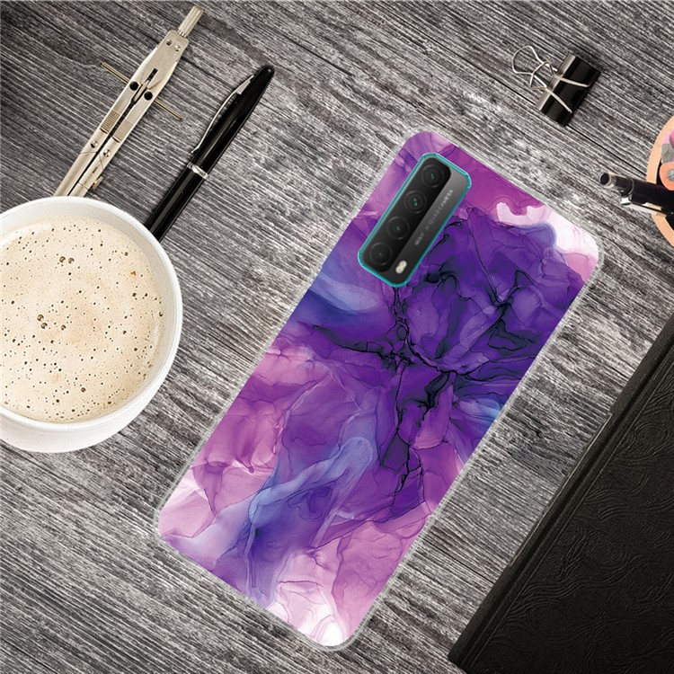 Marmormuster -druckdesign TPU -fall Für Huawei P Smart 2021 / Y7a - Stil F-2