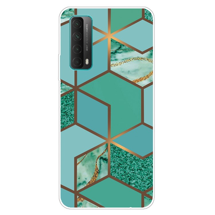 Marble Pattern Printing Design TPU Case for Huawei P Smart 2021 / Y7a - Style J-1