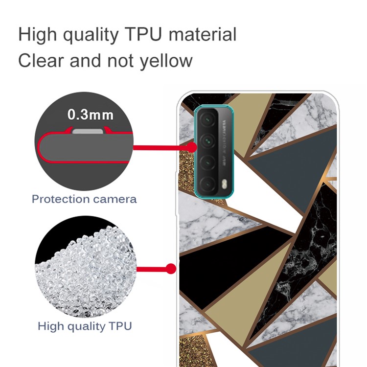 Marble Pattern Printing Design TPU Case for Huawei P Smart 2021 / Y7a - Style O-4