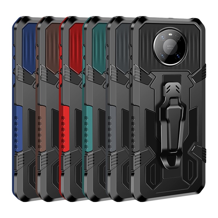 Plastic + TPU Hybrid Protective Cover Case with Back Clip Kickstand for Huawei Mate 40 Pro - Black-2