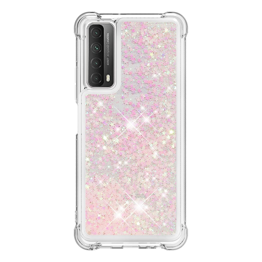 TPU Dynamic Quicksand Phone Protective Cover for Huawei P smart 2021/Y7a - Pink-2