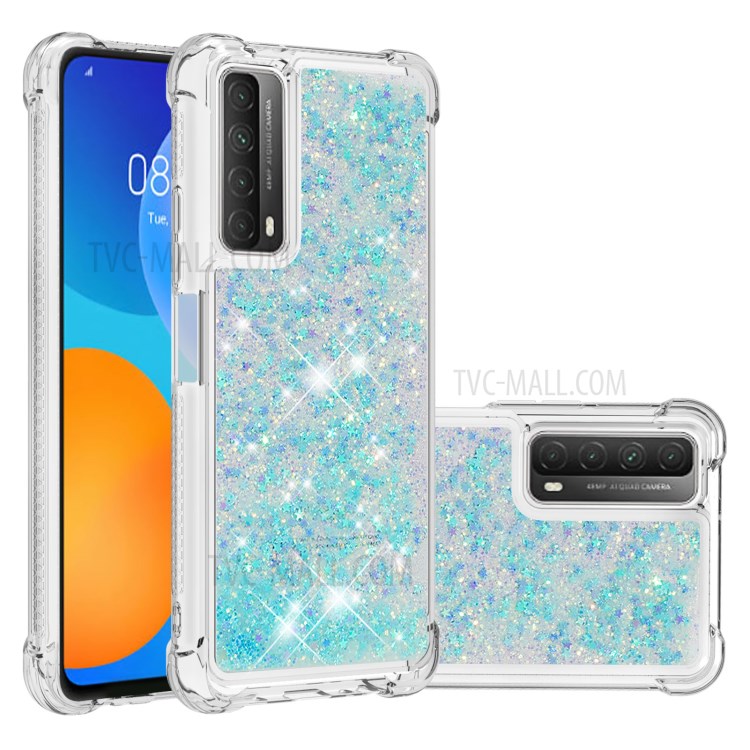 TPU Dynamic Quicksand Phone Protective Cover for Huawei P smart 2021/Y7a - Baby Blue-1