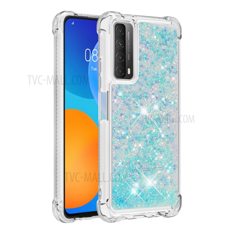 TPU Dynamic Quicksand Phone Protective Cover for Huawei P smart 2021/Y7a - Baby Blue-3