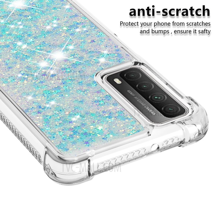 TPU Dynamic Quicksand Phone Protective Cover for Huawei P smart 2021/Y7a - Baby Blue-4