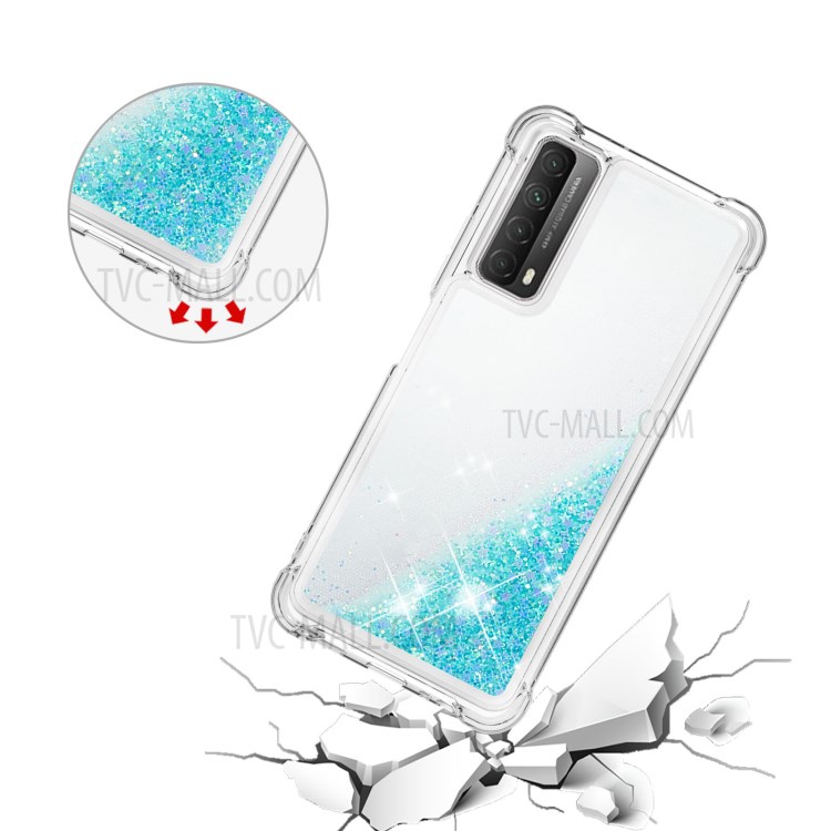 TPU Dynamic Quicksand Phone Protective Cover for Huawei P smart 2021/Y7a - Baby Blue-5