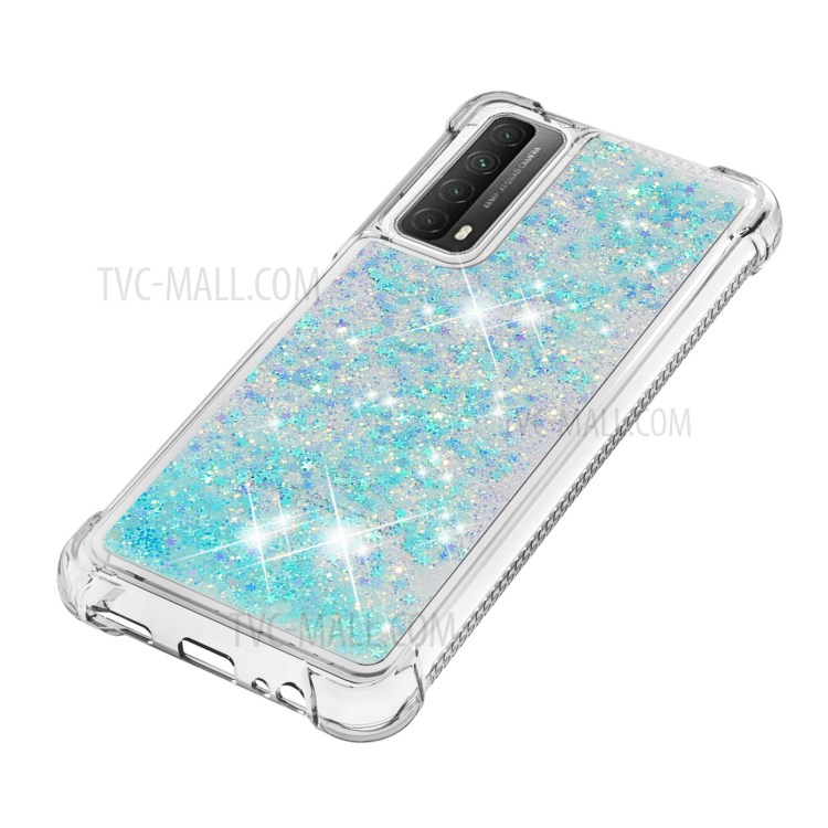 TPU Dynamic Quicksand Phone Protective Cover for Huawei P smart 2021/Y7a - Baby Blue-6