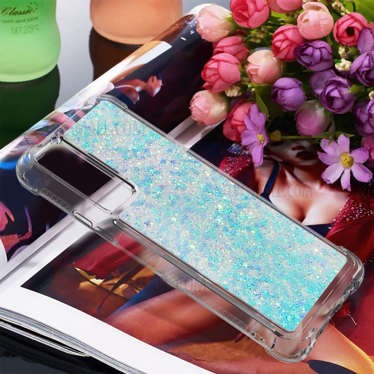 TPU Dynamic Quicksand Phone Protective Cover for Huawei P smart 2021/Y7a - Baby Blue-7