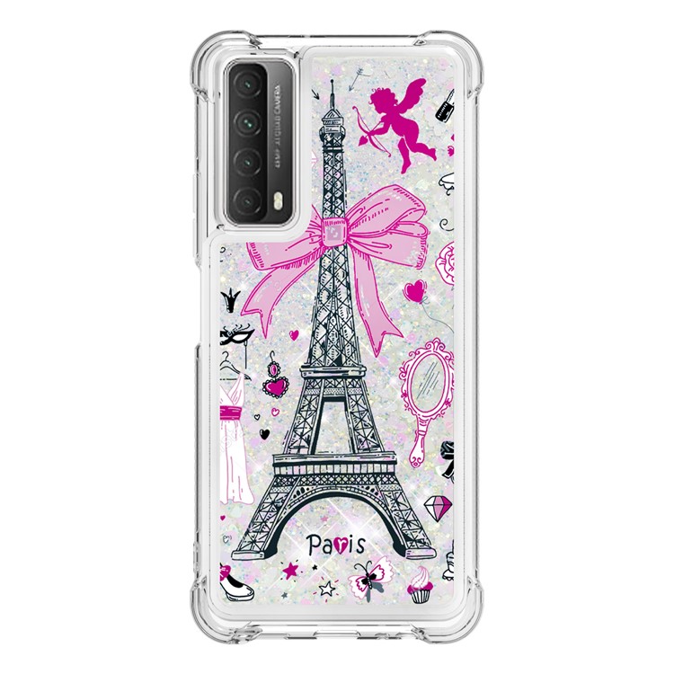 Patterned Quicksand Shockproof Protector for Huawei P smart 2021/Y7a TPU Cover - Tower-2