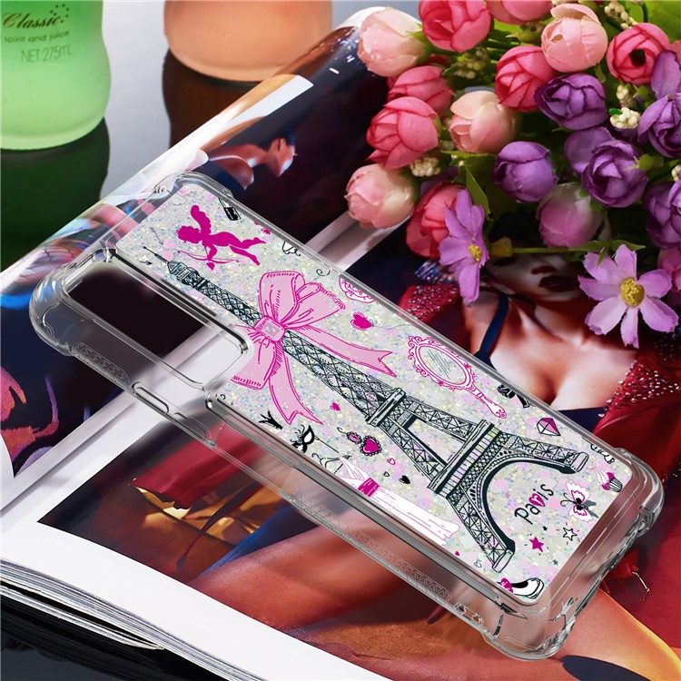 Patterned Quicksand Shockproof Protector for Huawei P smart 2021/Y7a TPU Cover - Tower-7