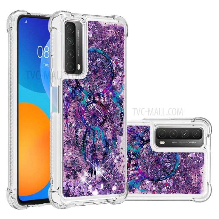 Patterned Quicksand Shockproof Protector for Huawei P smart 2021/Y7a TPU Cover - Wind Chime-1