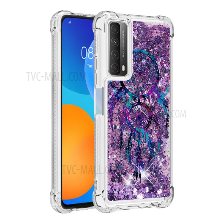 Patterned Quicksand Shockproof Protector for Huawei P smart 2021/Y7a TPU Cover - Wind Chime-3