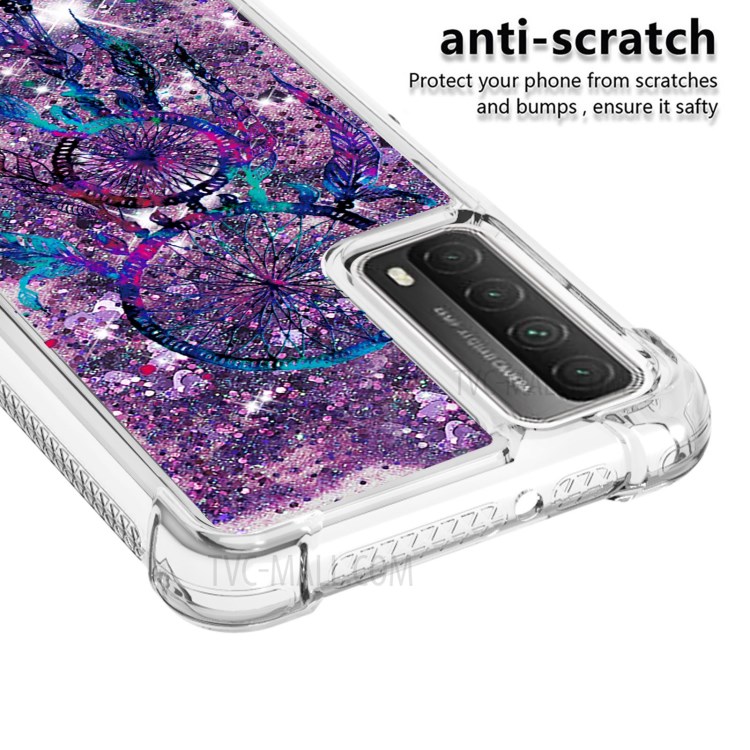 Patterned Quicksand Shockproof Protector for Huawei P smart 2021/Y7a TPU Cover - Wind Chime-4