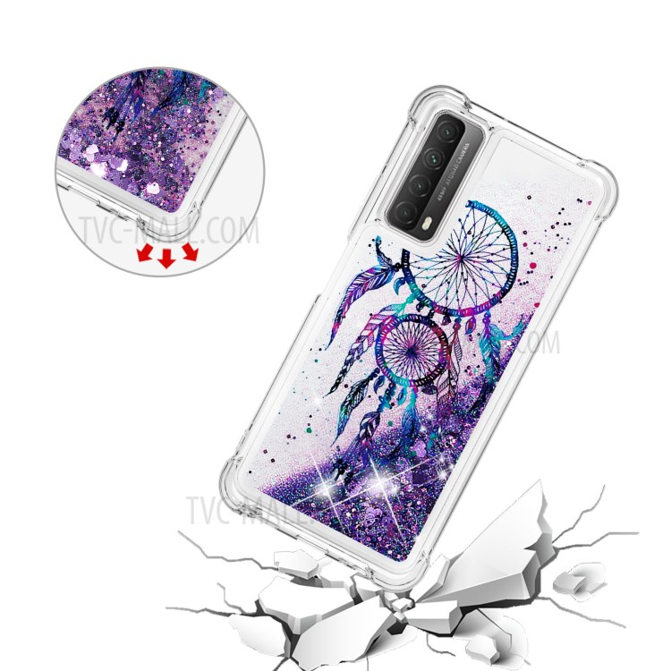 Patterned Quicksand Shockproof Protector for Huawei P smart 2021/Y7a TPU Cover - Wind Chime-5