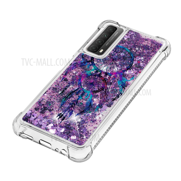 Patterned Quicksand Shockproof Protector for Huawei P smart 2021/Y7a TPU Cover - Wind Chime-6