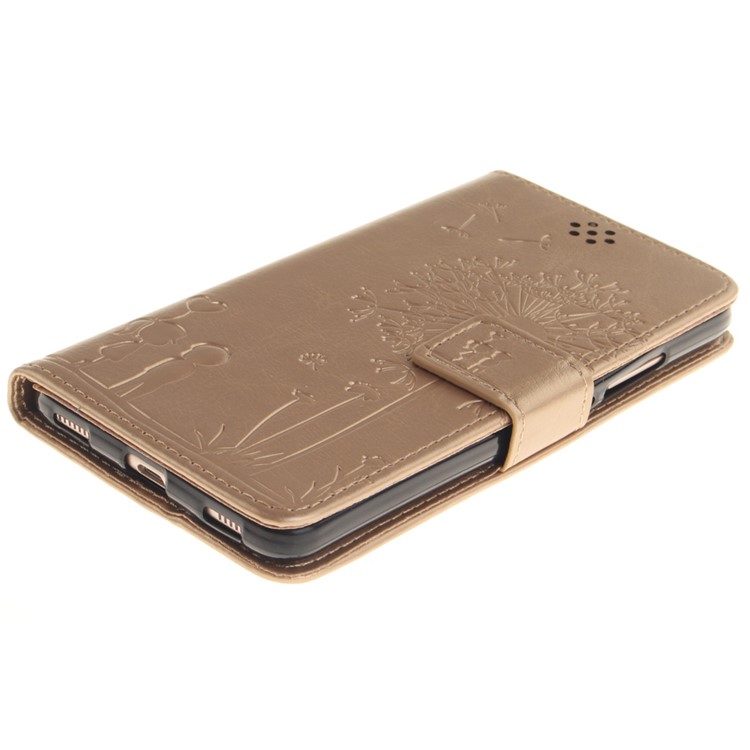 Dandelion and Lovers Leather Phone Shell for Huawei Honor 5c / GT3 - Gold-3