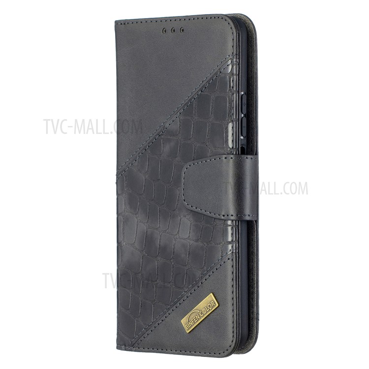 BF04 Splicing Crocodile Texture Wallet Stand Leather Case for Huawei P smart 2021 / Huawei Y7a - Black-2