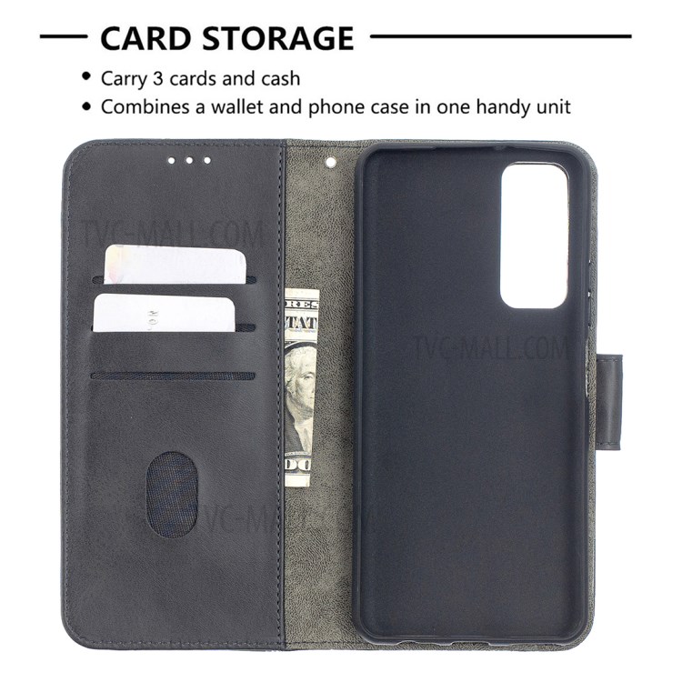 BF04 Splicing Crocodile Texture Wallet Stand Leather Case for Huawei P smart 2021 / Huawei Y7a - Black-6