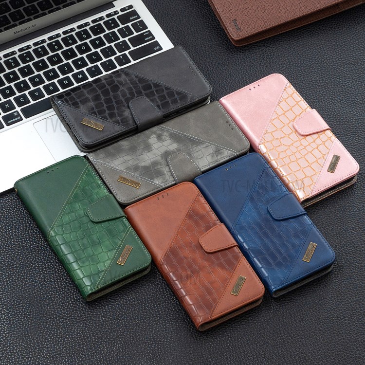 BF04 Splicing Crocodile Texture Wallet Stand Leather Case for Huawei P smart 2021 / Huawei Y7a - Black-9