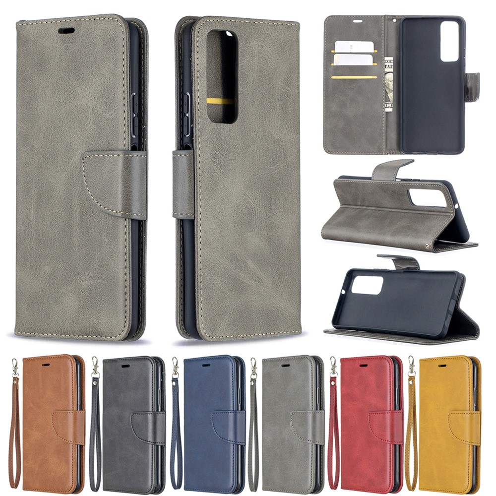 PU Leather Wallet Stylish Smartphone Case for Huawei P smart 2021 / Huawei Y7a - Black-11