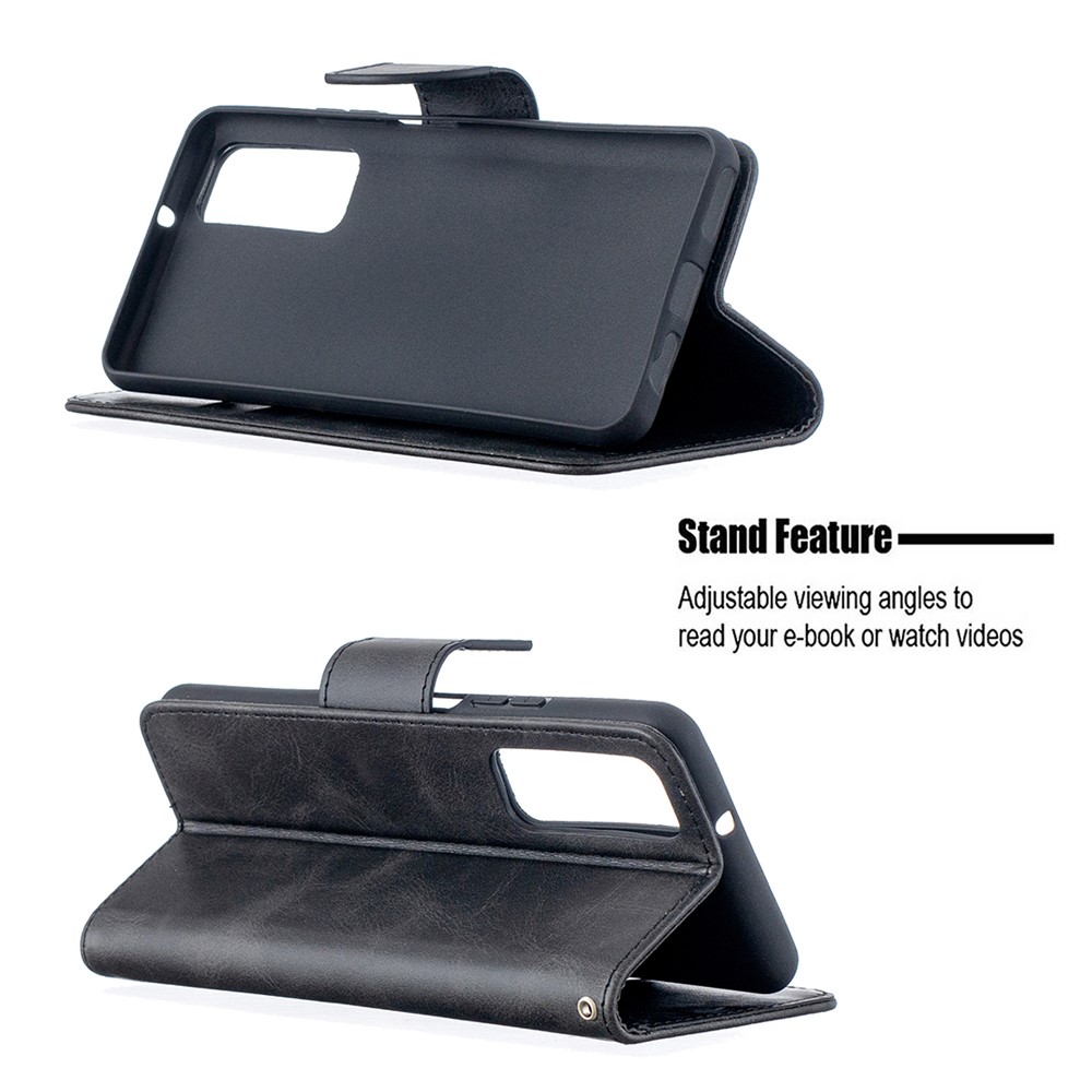 PU Leather Wallet Stylish Smartphone Case for Huawei P smart 2021 / Huawei Y7a - Black-5