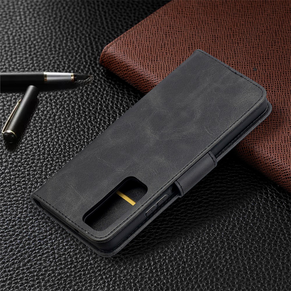 PU Leather Wallet Stylish Smartphone Case for Huawei P smart 2021 / Huawei Y7a - Black-8