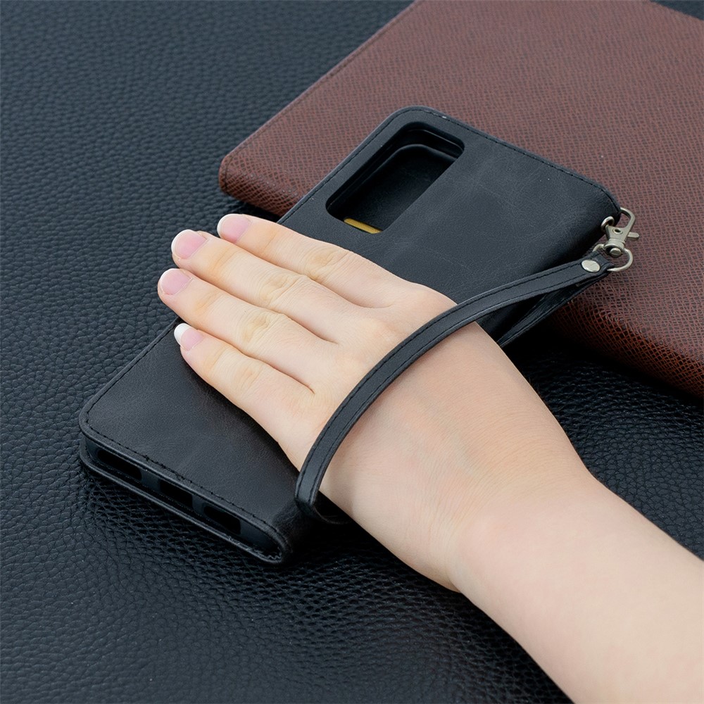 PU Leather Wallet Stylish Smartphone Case for Huawei P smart 2021 / Huawei Y7a - Black-9