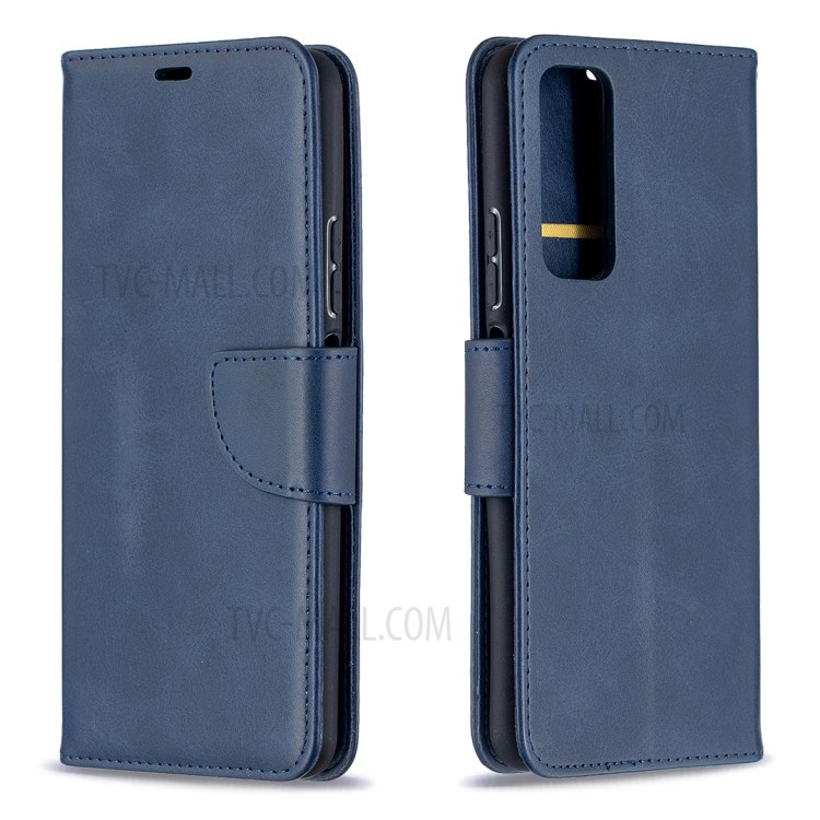 PU Leather Wallet Stylish Smartphone Case for Huawei P smart 2021 / Huawei Y7a - Blue-4
