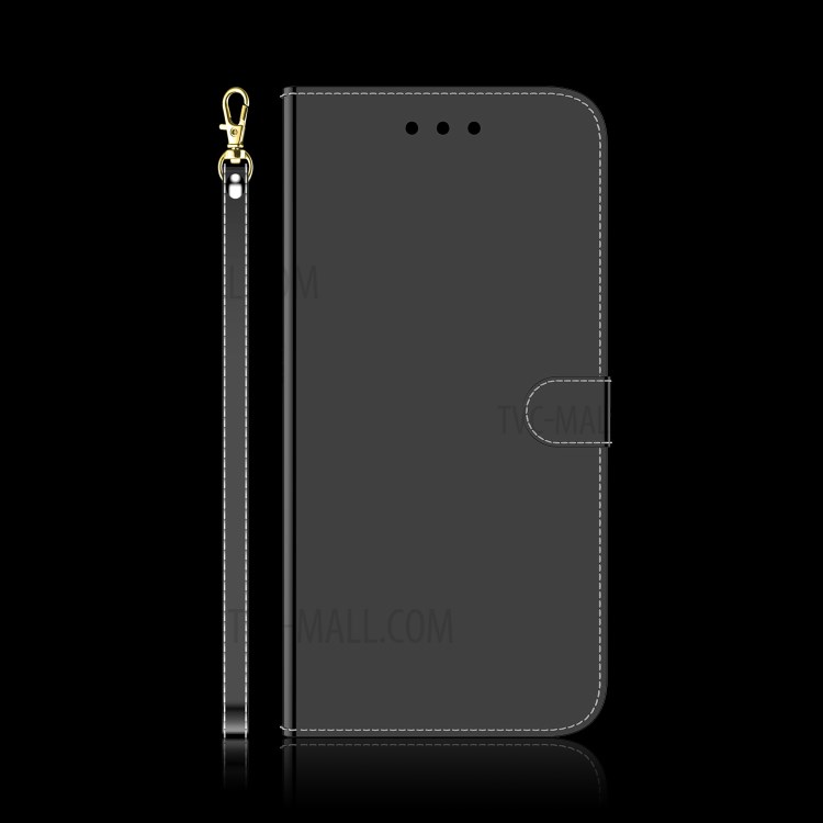 Mirror-like Surface Wallet Stand Leather Case for Huawei P smart 2021 / Huawei Y7a - Black-4