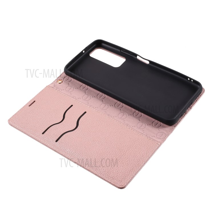 Hanman TPU + PU Кожаный Падкий Чехол С Кошельком И Подставкой Для Huawei P Smart 2021 - Розовый-7