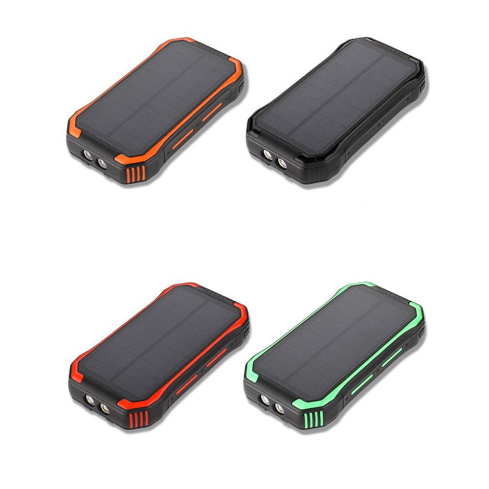 Waterproof Shockproof Dustproof 30000mAh Wireless Charger Solar Power Bank with Flashlight Function - Orange-7