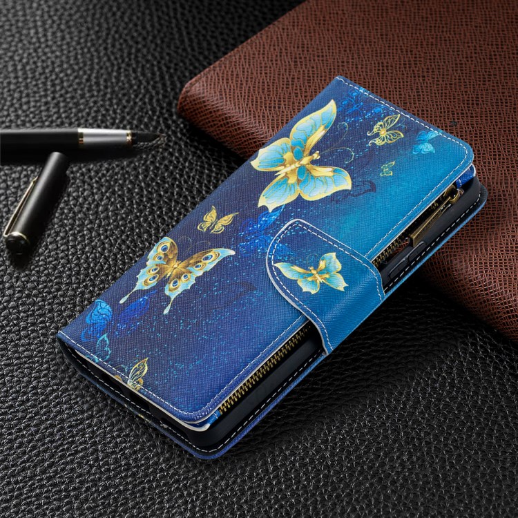 BF03 Zipper Wallet Pattern Printing Leather Phone Case for Huawei P smart 2021/Y7a - Beautiful Butterfly-7