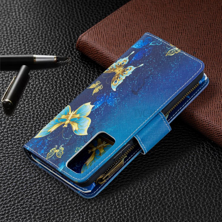 BF03 Zipper Wallet Pattern Printing Leather Phone Case for Huawei P smart 2021/Y7a - Beautiful Butterfly-8