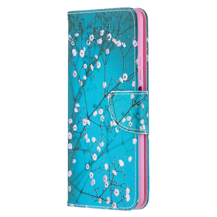 Pattern Printing Leather Stand Wallet Protective Shell for Huawei P smart 2021/Y7a - Plum Blossom-2