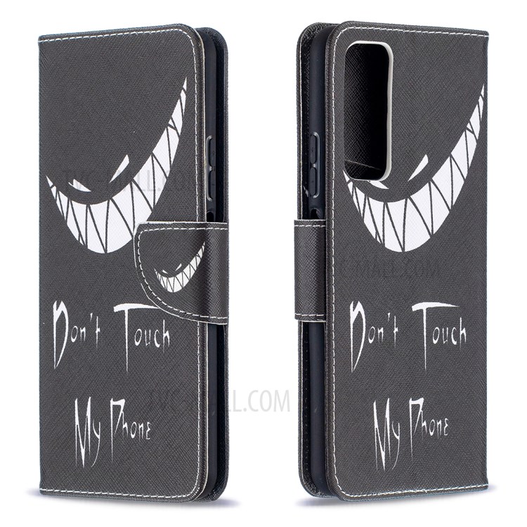 Pattern Printing Leather Stand Wallet Protective Shell for Huawei P smart 2021/Y7a - Grin-4