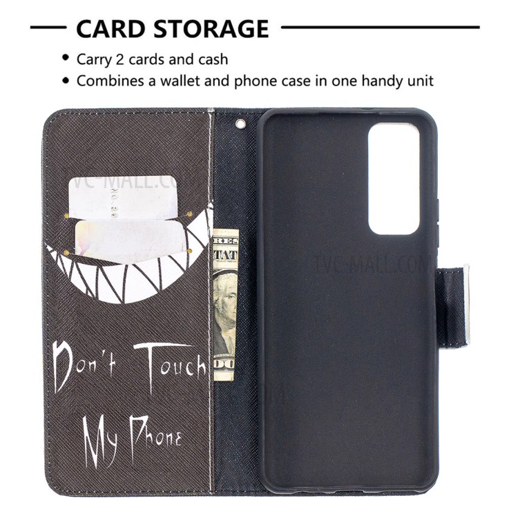 Pattern Printing Leather Stand Wallet Protective Shell for Huawei P smart 2021/Y7a - Grin-6