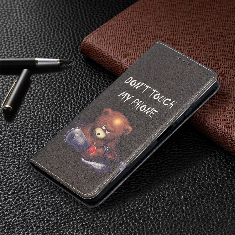 Auto-absorbed Stylish Patterned PU Leather Stand Case for Huawei P smart 2021/Y7a - Bear-8