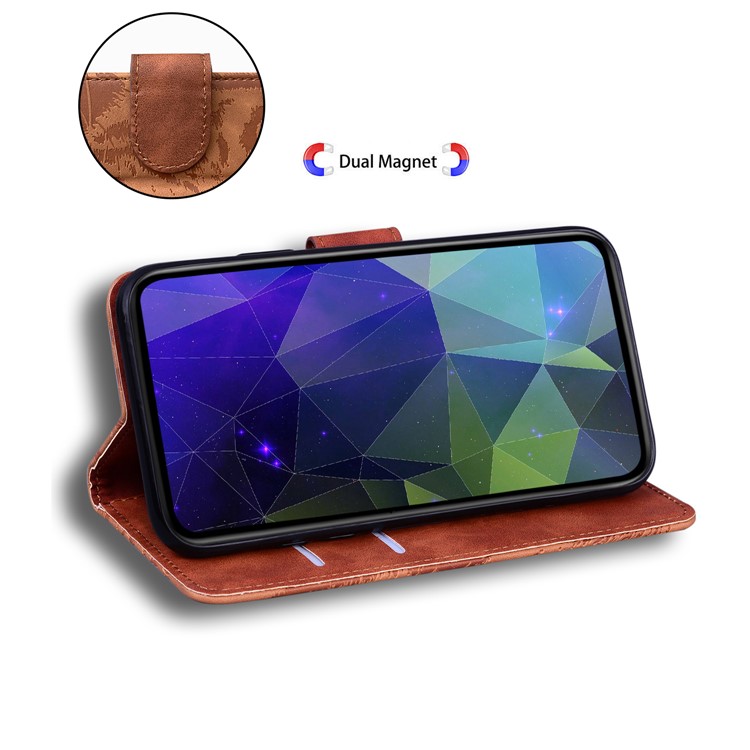 Imprinted Tiger Pattern Stand Wallet Case Leather Cover for Huawei P Smart 2021 / Huawei Y7a - Brown-4