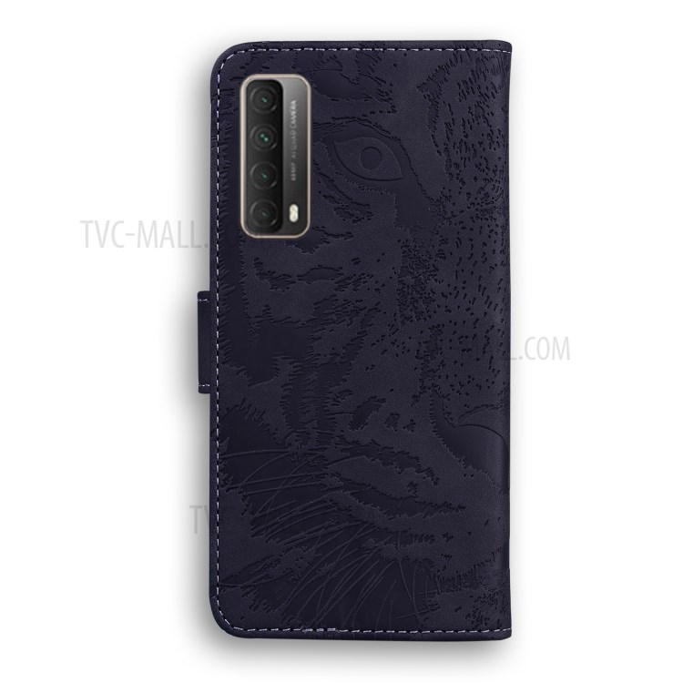 Imprinted Tiger Pattern Stand Wallet Case Leather Cover for Huawei P Smart 2021 / Huawei Y7a - Black-6