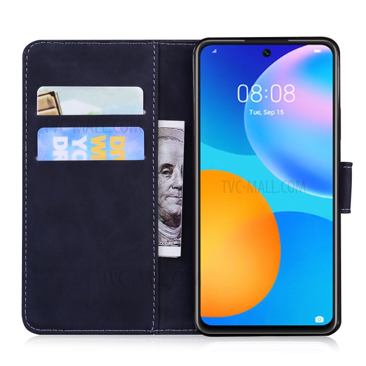 Imprinted Tiger Pattern Stand Wallet Case Leather Cover for Huawei P Smart 2021 / Huawei Y7a - Black-8