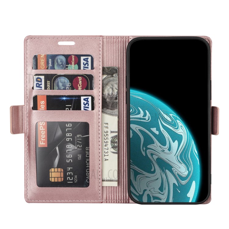 N.BEKUS for Huawei P smart 2021/Y7a PU Leather Wallet Phone Stand Case - Rose Gold-4