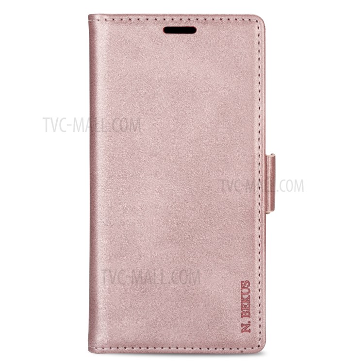 N.BEKUS for Huawei P smart 2021/Y7a PU Leather Wallet Phone Stand Case - Rose Gold-6