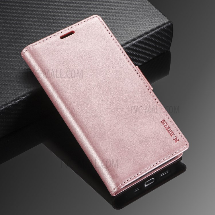 N.BEKUS for Huawei P smart 2021/Y7a PU Leather Wallet Phone Stand Case - Rose Gold-7